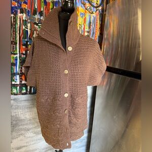 Nordstrom Sweater Cardigan warm brown NWT